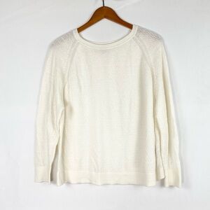Banana Republic Fern Linen Blend Sweater Long Sleeve‎ Size Large Iced Vanilla